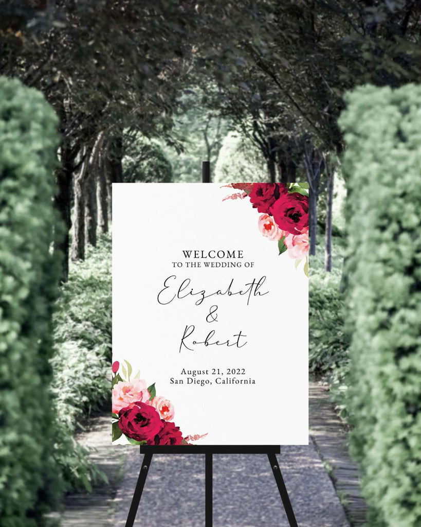 Wedding Welcome Sign - Pretty In Pink