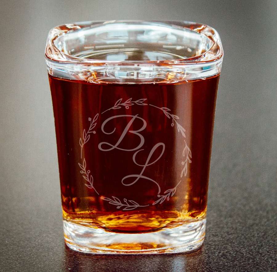 Shot Glass with Custom Engraved w/ 2 Initials