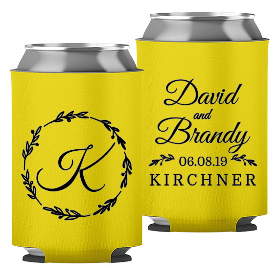 Wedding 014 - Classy Floral Wreath - Neoprene Can