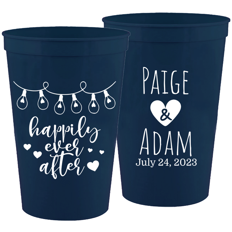 Wedding - Happily Ever After - 16 oz Plastic Cups 135
