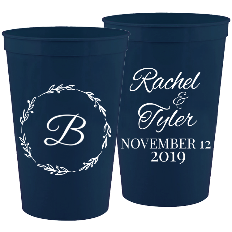 Wedding - Classy Wedding Names And Floral - 16 oz Plastic Cups 027