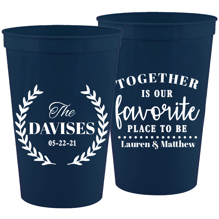 Wedding - Together Is Our Favorite Place To Be Leaves - 16 oz Plastic Cups 050