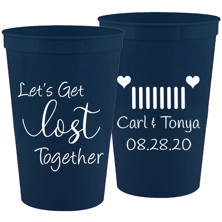 Wedding - Let's Get Lost Together - 16 oz Plastic Cups 067