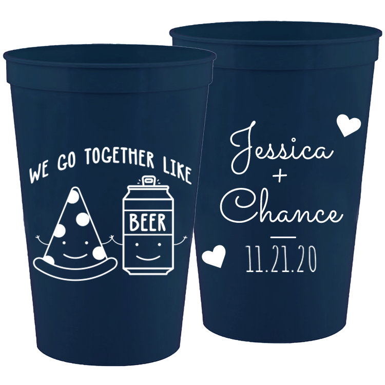 Wedding - We Go Together Like Pizza And Beer - 16 oz Plastic Cups 075