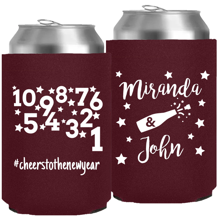 Wedding - Names And Champagne Bottle - Neoprene Can 131