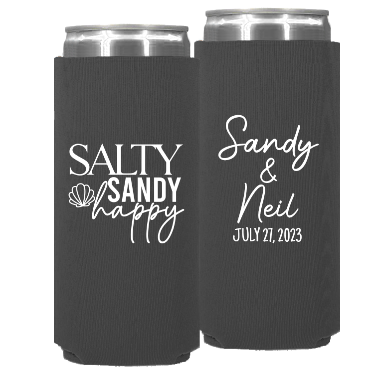 Wedding - Salty Sandy Happy - Neoprene Slim Can 166
