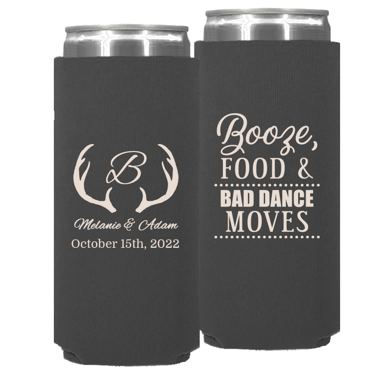 Wedding 020 - Booze Food And Bad Dance Moves With Antlers - Neoprene Slim Can