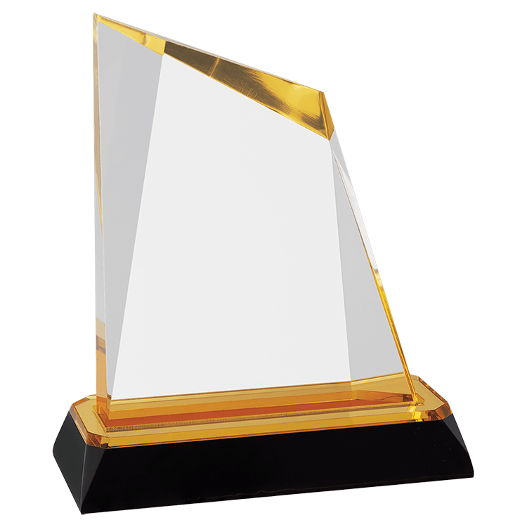 5-3/4" Gold Peak Diamond Corner Base Acrylic Award