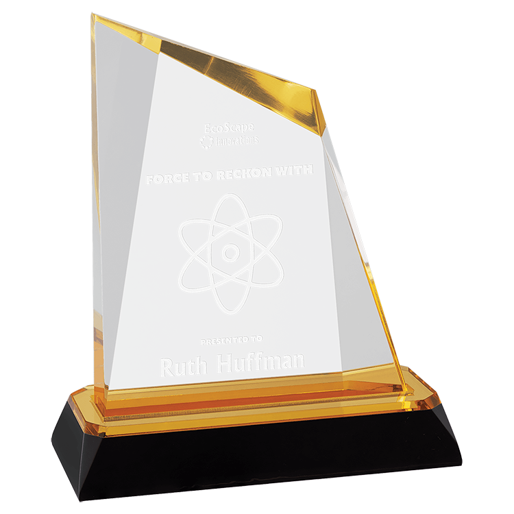 5-3/4" Gold Peak Diamond Corner Base Acrylic Award