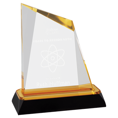 5-3/4" Gold Peak Diamond Corner Base Acrylic Award