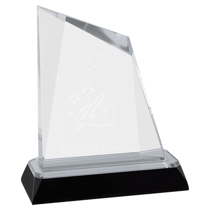 5-3/4" Silver Peak Diamond Corner Base Acrylic Award