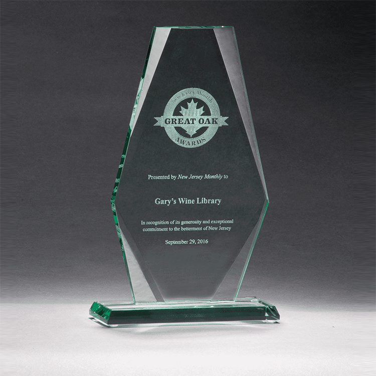 5-1/2" x 9" Premium Jade Glass Award
