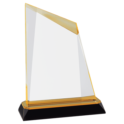7-3/4" Gold Peak Diamond Corner Base Acrylic Award