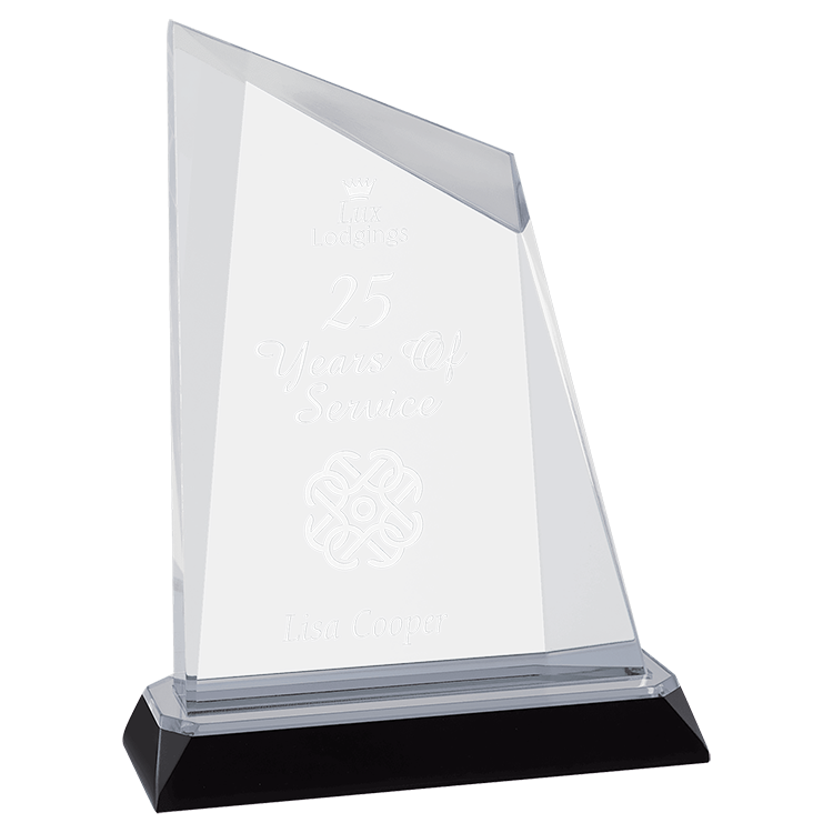 7-3/4" Silver Peak Diamond Corner Base Acrylic Award