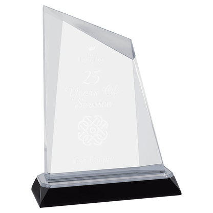 7-3/4" Silver Peak Diamond Corner Base Acrylic Award