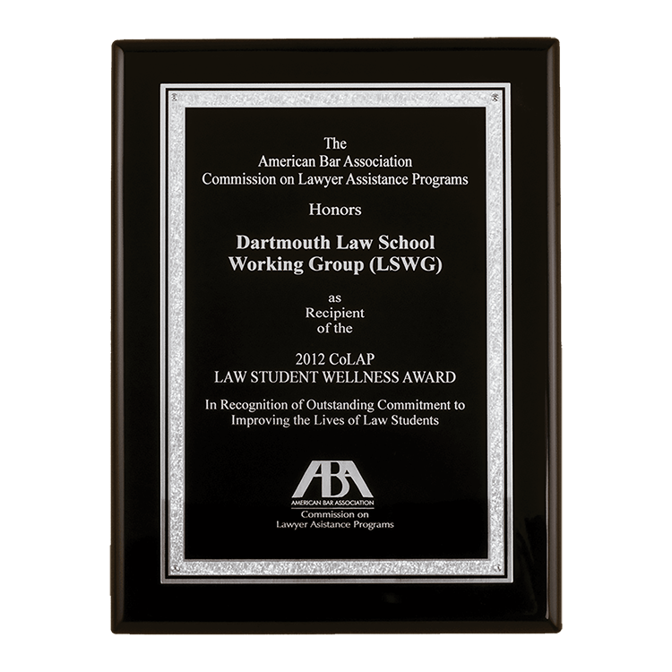 7" x 9" Black Piano Plaque With Black/Silver Plate