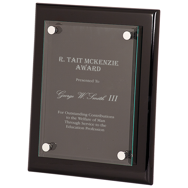 8" x 10" Black Piano Floating Glass Plaque