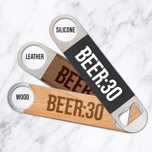BEER:30 Engraved Bottle Opener Packs