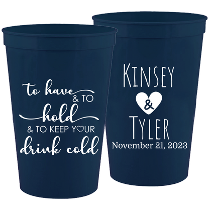 Wedding - To Have An To Hold - 16 oz Plastic Cups 105