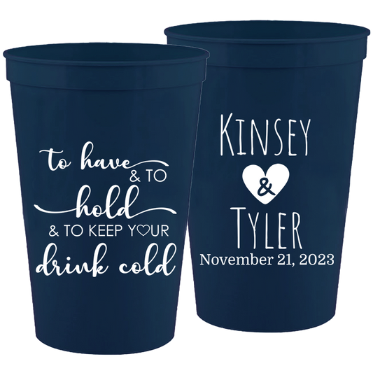 Wedding - To Have An To Hold - 16 oz Plastic Cups 105