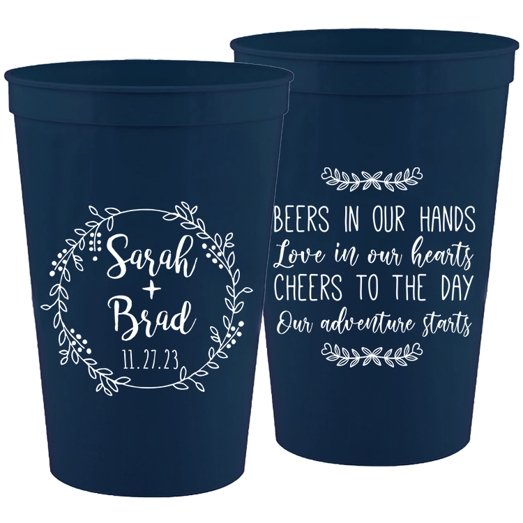 Destination Wedding - Wedding Stadium Cups #8 - Custom - on sale Bridal Wedding Favors, Wedding Cups, Party Cups