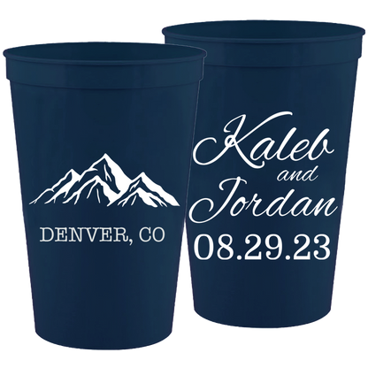 Wedding - Mountain Location - 16 oz Plastic Cups 115