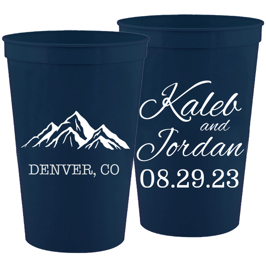 Wedding - Mountain Location - 16 oz Plastic Cups 115