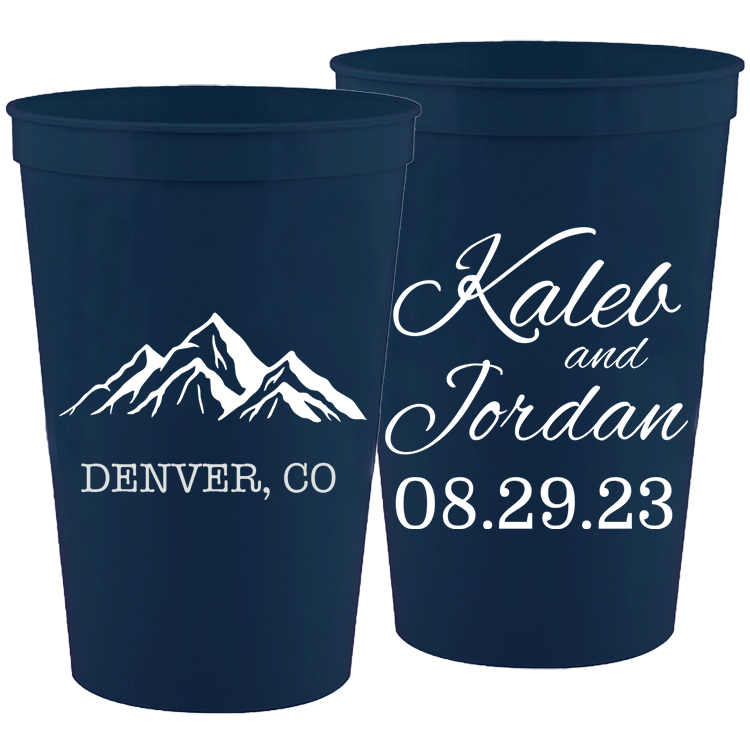 Wedding - Mountain Location - 16 oz Plastic Cups 115