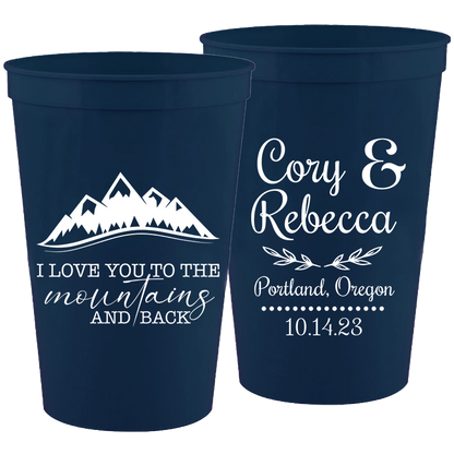 Wedding - Mountain I Love You To The Mountains And Back - 16 oz Plastic Cups 117