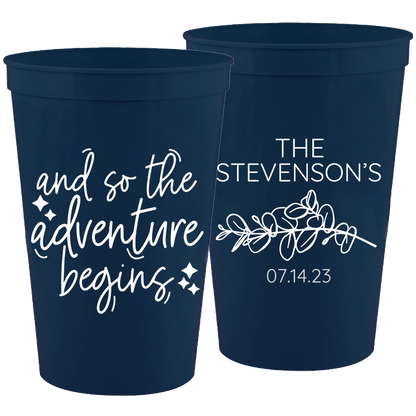 Wedding - And So The Adventure Begins Last - 16 oz Plastic Cups 118