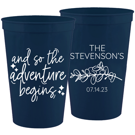 Wedding - And So The Adventure Begins Last - 16 oz Plastic Cups 118