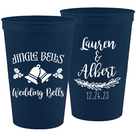 Wedding - Jingle Bells Wedding Bells - 16 oz Plastic Cups 122