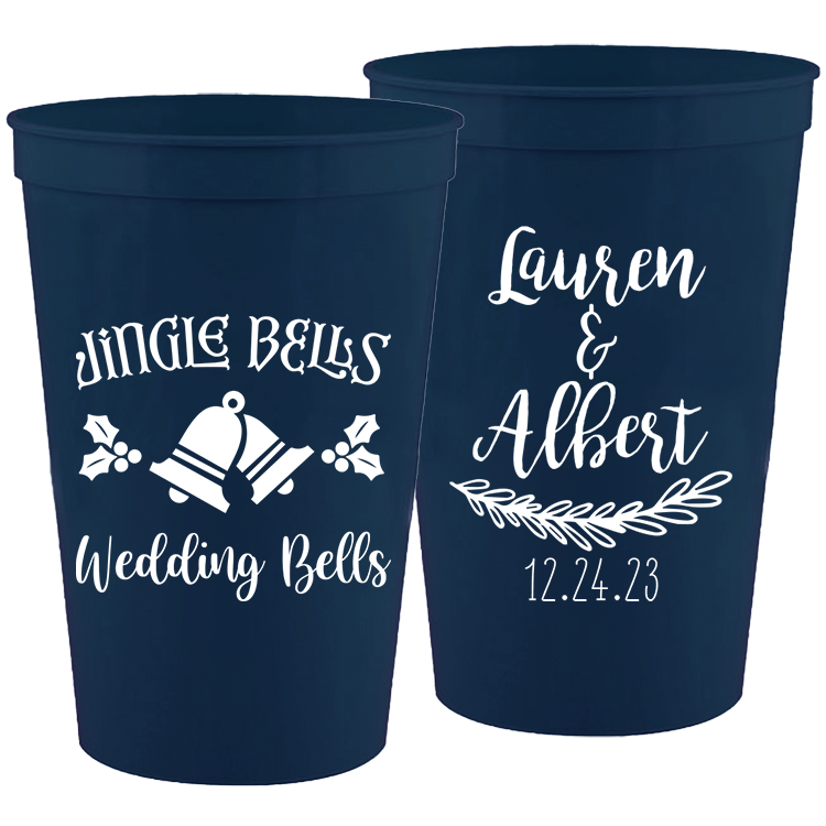 Wedding - Jingle Bells Wedding Bells - 16 oz Plastic Cups 122