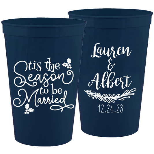 Wedding - Tis The Season To Be Married - 16 oz Plastic Cups 124