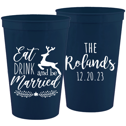 Wedding - Eat Drink And Be Married - 16 oz Plastic Cups 125