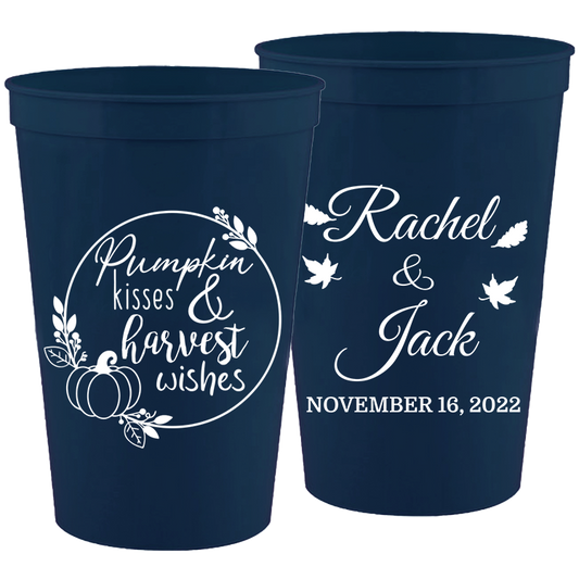 Wedding - Pumpkin Kisses - 16 oz Plastic Cups 126