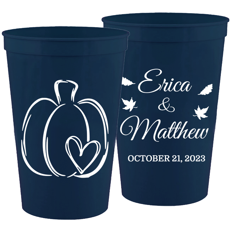 Wedding - Pumpkin - 16 oz Plastic Cups 128