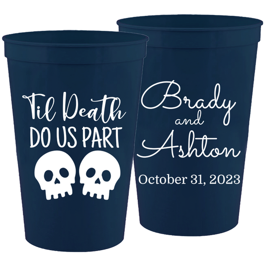 Wedding - Til Death Do Us Part Skeleton - 16 oz Plastic Cups 130