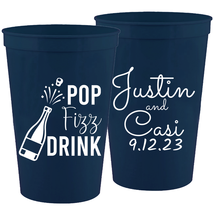 Wedding - Pop Fizz Drink - 16 oz Plastic Cups 132