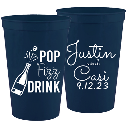 Wedding - Pop Fizz Drink - 16 oz Plastic Cups 132