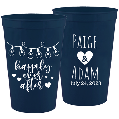 Wedding - Happily Ever After - 16 oz Plastic Cups 135