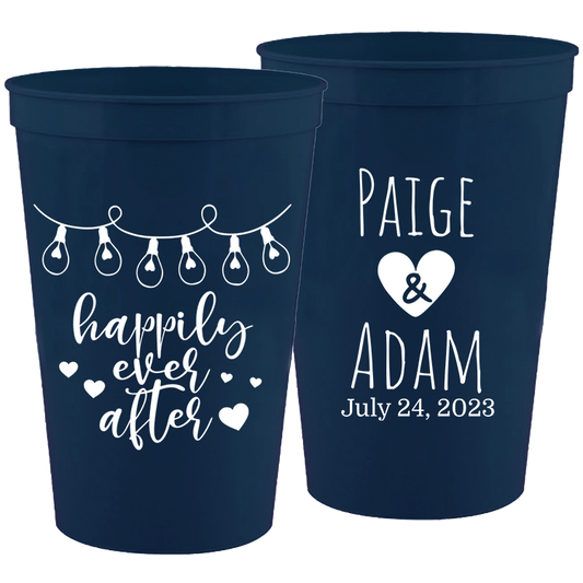 Wedding - Happily Ever After - 16 oz Plastic Cups 135