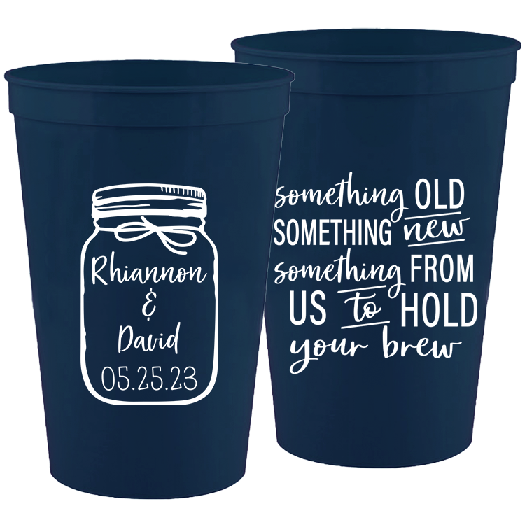 Wedding - Something Old Something New Mason Jar - 16 oz Plastic Cups 139