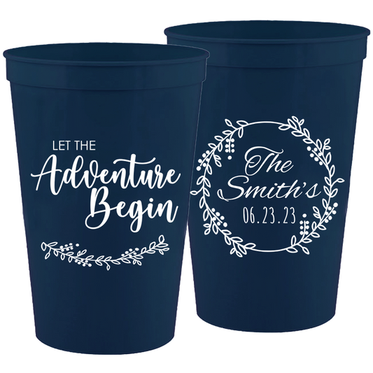 Wedding - Let The Adventure Begin - 16 oz Plastic Cups 144