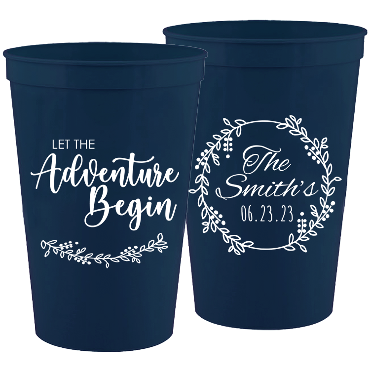 Wedding - Let The Adventure Begin - 16 oz Plastic Cups 144