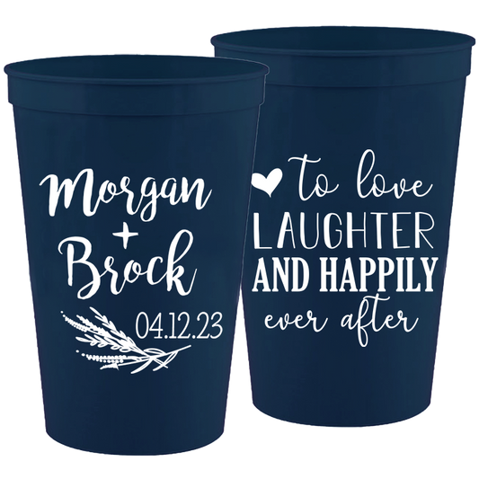 Wedding - To Love Laughter And Happily Ever After - 16 oz Plastic Cups 153