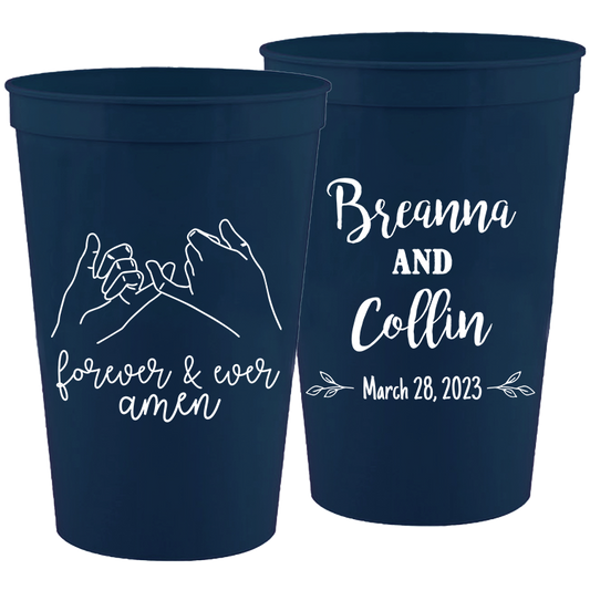 Wedding - Pinky Promise Forever Ever Amen - 16 oz Plastic Cups 156