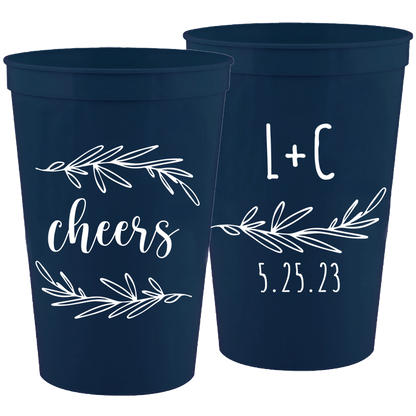 Wedding - Cheers With Leaves - 16 oz Plastic Cups 157