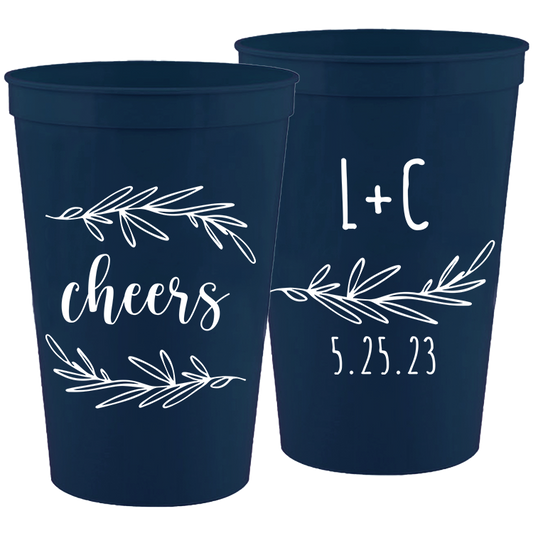 Wedding - Cheers With Leaves - 16 oz Plastic Cups 157