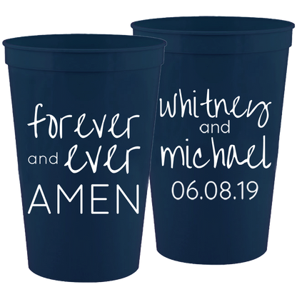 Wedding 015 - Forever And Ever Amen - 16 oz Plastic Cups